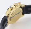 TWF V2 A7750 Montre chronographe automatique pour homme, or jaune, lunette en céramique, champagne noir, cadran Newman, caoutchouc Oysterflex, même carte de série, Super Edition Puretime F6
