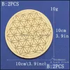 Mats Pads 2Pcs Flower Of Life Shape Segno di parete in legno Taglio laser Set antiscivolo Tovagliette in legno Tappetino rotondo Cup Pad Art Home Decor Dr Dhwvf