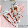 Klipsy do włosów Barrettes Ins Crystal Rhinestone Hair Clips Lady Wedding Party Bling HairPins Fashion Girl Barrettes Kobieta biżuteria Whole Dh7ab