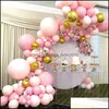 Decoração de festa 110pcs Aron Pink Dia dos Namorados Balão Garland Set Baby Primeiro aniversário Decoração de casamento criativo Deld Deliv Dhzl6