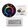 Denetleyiciler DC12V 24V 18A Yuvarlak Touch RGB Denetleyicisi 7 Anahtarlı RF RF RF Uzak Dimmer Anahtarı 3528 2835 LED şerit lambaları