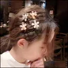 Klipsy do włosów Barrettes Korea Crystal Flower Pearl Klip dla dziewcząt kobiety Geometryczne Duckbill Barrette Akcesoria do włosów Biżuteria GI DH40F