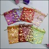 Jewelry Pouches Bags 11 Colors 7X9Cm Open Gold Sier Heart Small Organza Bags Jewelry Gift Pouches Candy Bag Pouches 500Pcs 212 T2 D Dhjhv