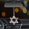 Interiördekorationer Partihandel Diamond Snowflake Rearview Mirror Pendant Bil Decoration Accessories for Girls Decor