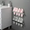 Hooks ECOCO Wall-mounted Bathroom Slipper Organizer Storage Rack Does Not Take Up Space Slippers For Accessories