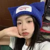 Beanie Lover Boy Pig Ear Knit Hat Dubblay Layer Warm Cat Woolen Cute Fashion Hooded Cap Niche Design Hip-Hop Personality Y2209