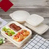 850ml jetable 4 pièces conteneurs de préparation de repas sûrs micro-ondes stockage des aliments boîte à lunch conteneur alimentaire vaisselle GCB15737