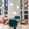 Lampes suspendues Moderne Vert Blanc Verre Intérieur Led Lumières Salon Restaurant Bureau Accrocher Lampe Chambre Chevet Luminaire Art Décor