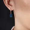Dangle Earrings MOONROCY Rose Gold Color Crystal Hook Trendy Blue For Women Girls Drop Gift Party Jewelry Wholesale