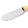 10 cm rostfritt stål spatula smör grädde skrapa med trähandtag ostkniv kök verktyg baksedget julklapp till havet BBB15755