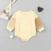 Rompers Autumn Baby Boy Girl Toks Nowonarodzony polar długie rękawy swobodny bawełniany romper bawełniany patchwork kombinezon j220922