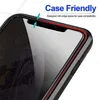 Protector de pantalla de privacidad 9H Case Friendly con vidrio templado cortado Anti-spy para iPhone 14 Pro Max 13 Mini 12 11 X XR XS 7 8 Plus SE con paquete minorista