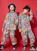 Stage Wear Costume da ballo hip-hop Ragazzi Graffiti Camicia Pantaloni Maniche lunghe Street Autunno Bambini Vestiti rave Ragazze Jazz Dancewear DNV15430