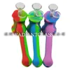 Portable Silicone Hammer Bubbler Novelty Bubblers Smoking Pipes For Tobacco with Perolator Glass Bowl Water Ppes