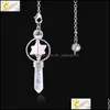 Charms Merkaba Pinking Pendum Quartz Naturalny Kamień Kryształowy Róż Róż Reiki Healing Pende Pendant Pendums for Radiesthesia 1676 V2 Drop dh5bp