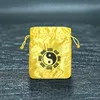 10pcs personalizados pequenas bolsas de presente chinês de cetim de cetim Bague boa bolsa de seda sortuda Sachet Taiji Pouch Jewelry com forro com forro