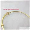 Bangle New Fashion Sier Bracciale rigido in filo d'oro per fai da te che borda piccolo fascino espandibile Usa Accessori alla moda all'ingrosso Dr Lulubaby Dhc6U