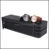 مربعات المجوهرات 6 Slot Watch Box Portable Travel Zipper Case Collector Storage Jewelry Black 311 T2 Drop Deliver