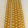 Pärlor gyllene sötvatten pärla rund lös distans för smycken som gör diy accessorries halsband armband 8 10 12mm