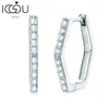 Boucles d'oreilles créoles tout pour 1 véritable et moissanite boucle d'oreille en argent Sterling 925 femme promesse filles fête bijoux cadeau