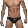 Men's Swimwear European And American Sexy Faux Leather Sequin Tight Swim Shorts Nightclub Show Underwear Summer Low Waist Beach J220913