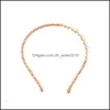 عصابات الرأس Colourf Crystal Women Bands Handmade Contens Gold -Thread Rohdloy erregar judge excalsions 1Qs J2 Drop del Dhlbt