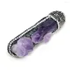 Pendant Necklaces Silver Plated Irregular Shape Amethysts Crystal Cluster With Rhinestone Colorful Stone Fashion Jewelry