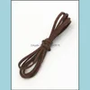 Cord Wire 5Yards/Lot M Flat Faux Suede Braided Cord Korean Veet Leather Handmade Beading Bracelet Jewelry Making Thread String Rope Dhl2Q