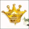 Parti Dekorasyonu 1 PCS Büyük Gül Altın Taç Helyum Balon Kraliçe Prenses Folyo Balonlar Mutlu Yıllar için Bebek Damlası Teslimat DHBTF