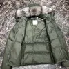 Designer Womens Down Parkas midja Fit Slim Hooded päls krage västerländsk stil mode glänsande tjock broderad märke vinterrock