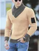 남성 스웨터 패션 가을 남자 캐주얼 빈티지 스타일 스웨터 울 터틀넥 대형 겨울 남자 따뜻한 스카프 고리 풀버 스웨터 220923