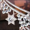 Hårklämmor Barrettes Clips Barrettes Jewelry Crown Rhinestone Tiara Bridal Wedding Star Headdress Handmased Crystal Hair Acc 546 Z2 D DHHVU