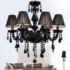 Pendant Lamps Modern Crystal Chandelier Light Fixtures Ceiling Lustre Para Quarto Black Led For Living Room Bedroom Kitchen