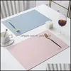 Mats Pads cilecidos nórdicos simples de couro artificial placemat pu à prova d'água e talheres à prova de óleo Decoração de mesa de insação DH726