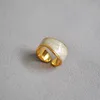 Fedi nuziali Anello in oro irregolare originale modellante di pane Smalto manuale pesante regolabile aperto per le donne Gioielli di moda Bijoux