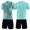 Conjuntos de corrida Crianças Adulto Futebol Jersey Set Criança Homens Camisa de Futebol Shorts Stripe Manga Curta Terno Uniforme Equipe Personalizado 220923