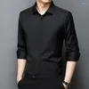 Men's Polos High Quality Long Sleeve Shirt Men 2022 Spring Autumn Fashion Business Formal Wear Chemise Solid Color Slim Male Tops