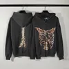 Erkek tasarımcı ceket kapüşonlu kapüşonlu fermuar yukarı iskelet kemik sokak kıyafeti sweatshirtler kazak rahat unisex cadde japonya trend hip hop mektup