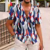 Chemises décontractées pour hommes hommes boutonné été imprimé manches courtes revers chemise à la mode confortable plage Hawaii Camisas De Hombre en Stock