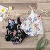 Rompers Summer Baby Girls Romper Bomulls ärmlöst blommigt tryck Baby Rompers Baby Playsuit Jumpsuits Söta nyfödda kläder J220922