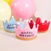LED Happy Birthday Crown Decoration Hat Children Król Król Księżni koronki Cap Urodziny kolorowe błyszczące nakrycia głowy BH7634 Tyj