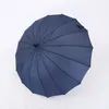 Parapluie à poignée longue droite 16K, solide, coupe-vent, couleur unie, pongé, arc-en-ciel, pour hommes et femmes, ensoleillé, pluvieux, Bumbershoot TH0469