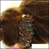 Clipes de cabelo Barrettes retro Hairpin pavão de tela aberta clipes menina grip pichedress acessório presente colorf cristal hair acesso dhpj3