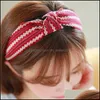 H￥rgummiband Chic Wide Woven Tape Hairbands Face Washing Korean Hair Accessory Fashion Center Knutade pannband f￶r kvinnor Dhjyj