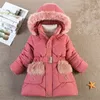 Winter Girls 'lederen jassen mode verdikking en echte warmte omlaag katoen midden lengte jas Parka lagen kinderjassen kleding 20220924 e3