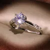 Pierścienie klastra 14k białe złoto 1,5 s pierścionek z diamentem dla kobiet luksusowy zaręczyny Bizuteria Anillos kamień szlachetny i ślub
