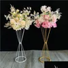 Feestdecoratie bruiloft rekwisieten wit metaal ijzeren frame kolom bloem vaas standpunt voor middelpunt home decor drop levering 2021 tuin f dht85