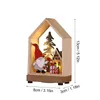 Kerst decoraties Diy Tree Houten huis LED LICHT Santa Claus Sneeuwman Elk Verlichte hut Merry Decor for Home