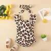 Rompers Toddler Romper 2022 Summer Fashion Nyfödda Baby Girl Clothes Cotton Leopard Tryckt ärmlös Jumpsuit Baby Outfits J220922