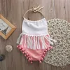 Rompers Cute Newborn Toddler Infant Baby Girls Clothes Tassel Patchwork Romper Sleeveless Jumpsuit Outfits Baby Summer Clothes J220922